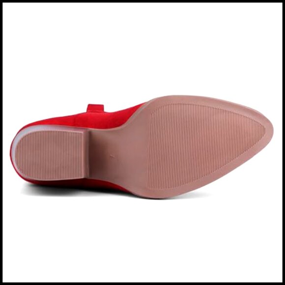 Women's Cowboy Boots Mid Calf Western Embroidered Chunky Block Heel - Picture 6 of 7